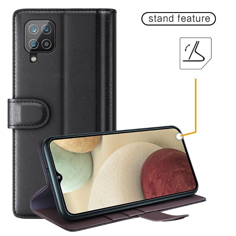 Læder Cover Samsung Galaxy A12 Original Premium Læder