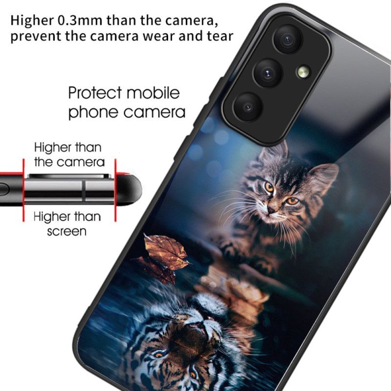 Cover Samsung Galaxy A55 5g Kat Og Tiger Hærdet Glas