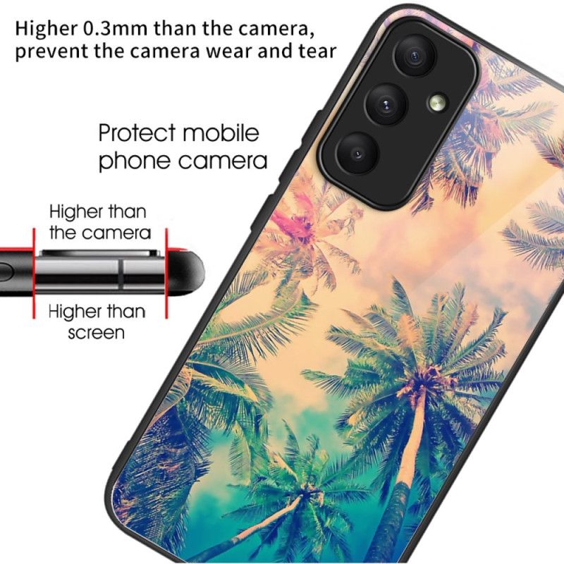 Cover Samsung Galaxy A55 5g Palme Af Hærdet Glas