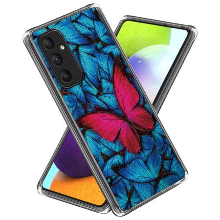 Cover Samsung Galaxy A55 5g Rød Sommerfugl