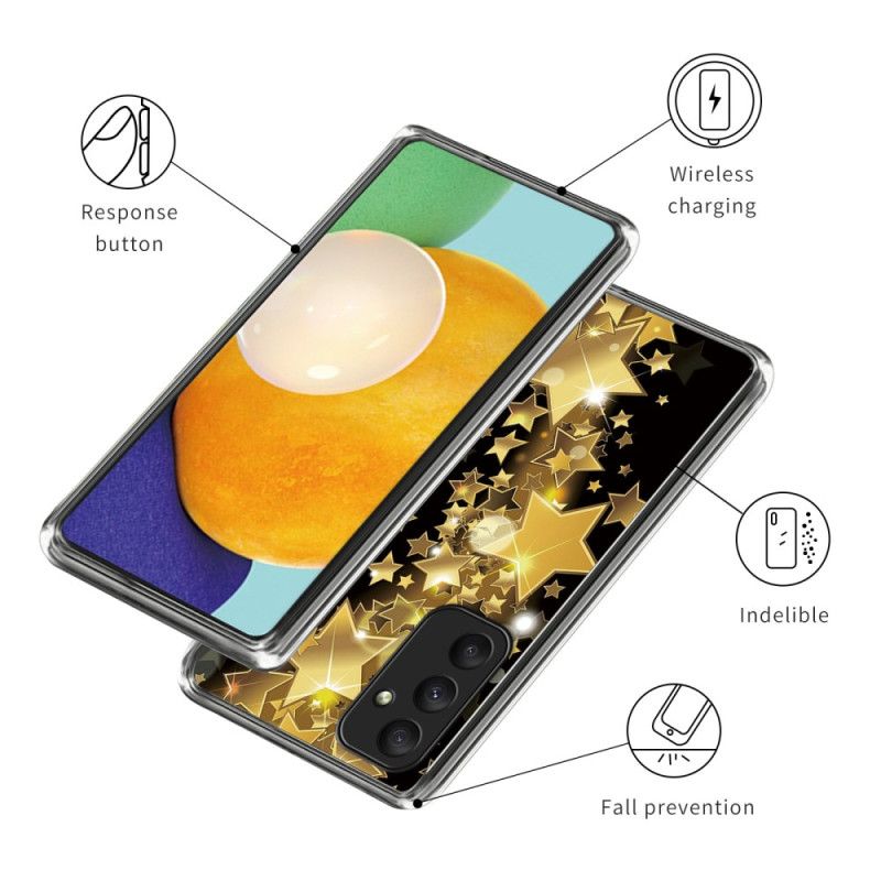 Cover Samsung Galaxy A55 5g Telefon Etui Gyldne Stjerner