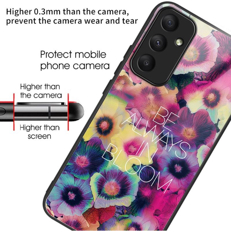 Cover Samsung Galaxy A55 5g Vær Altid I Blomst Hærdet Glas