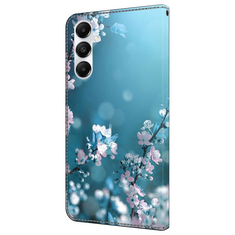 Læder Cover Samsung Galaxy A55 5g Telefon Etui Blommeblomster