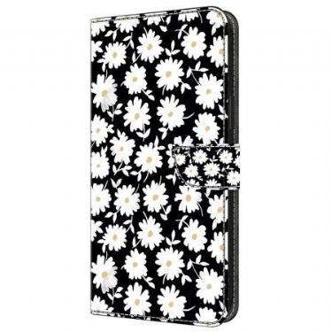 Læder Cover Samsung Galaxy A55 5g Telefon Etui Blomster