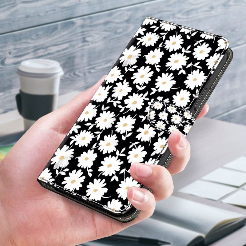 Læder Cover Samsung Galaxy A55 5g Telefon Etui Blomster