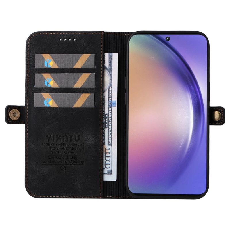 Læder Cover Samsung Galaxy A55 5g Telefon Etui Yikatu Ruskindseffekt