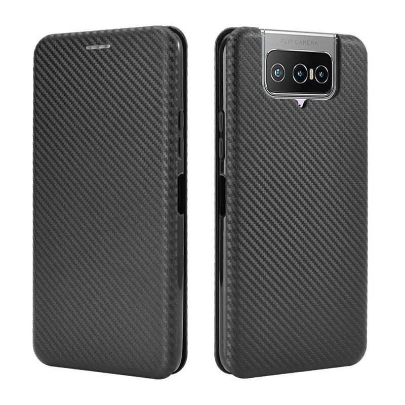 Cover Asus Zenfone 7 / 7 Pro Flip Cover Silikone Carbon