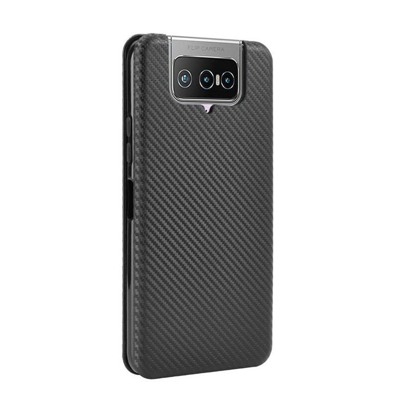 Cover Asus Zenfone 7 / 7 Pro Flip Cover Silikone Carbon