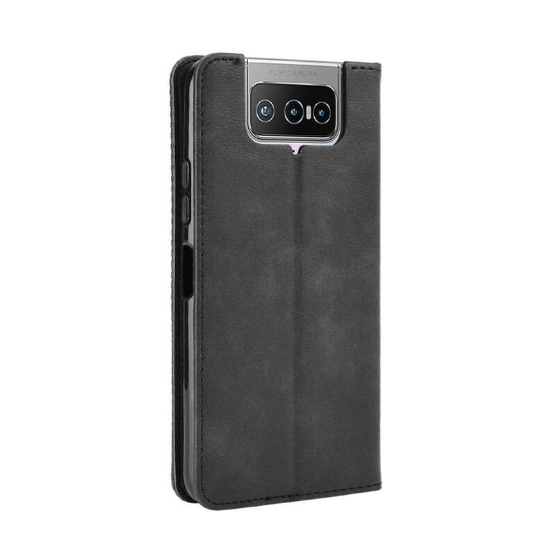 Cover Asus Zenfone 7 / 7 Pro Flip Cover Stiliseret Vintage Lædereffekt