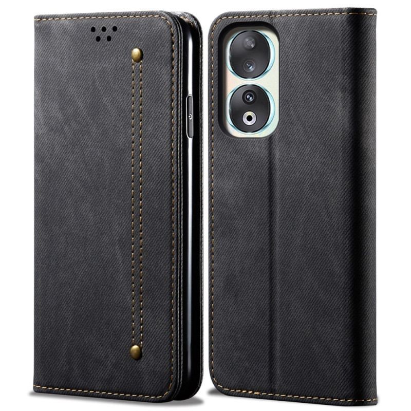 Cover Honor 90 Pro Flip Cover Jeansstof