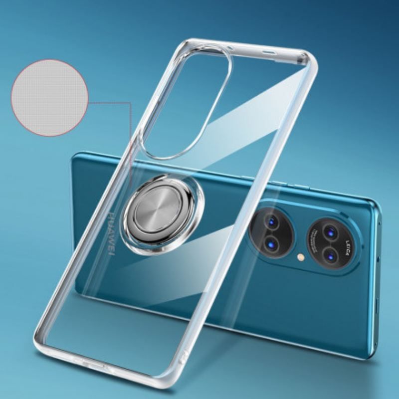 Cover Huawei P50 Gennemsigtig Enkel Metalring