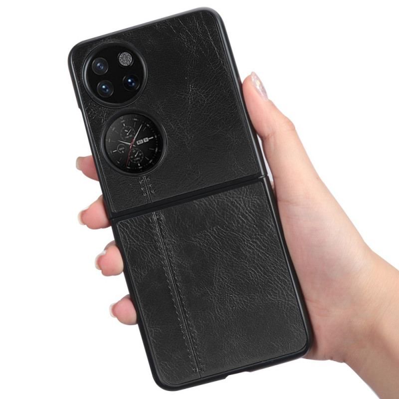 Cover Huawei P50 Pocket Imiteret Lædersøm