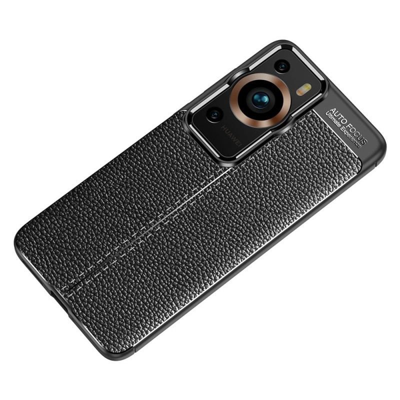 Cover Huawei P60 Pro Dobbelt Linje Litchi Læder Effekt