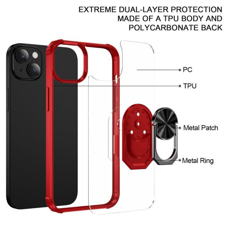 Cover iPhone 14 Gennemsigtig Med Ring-support