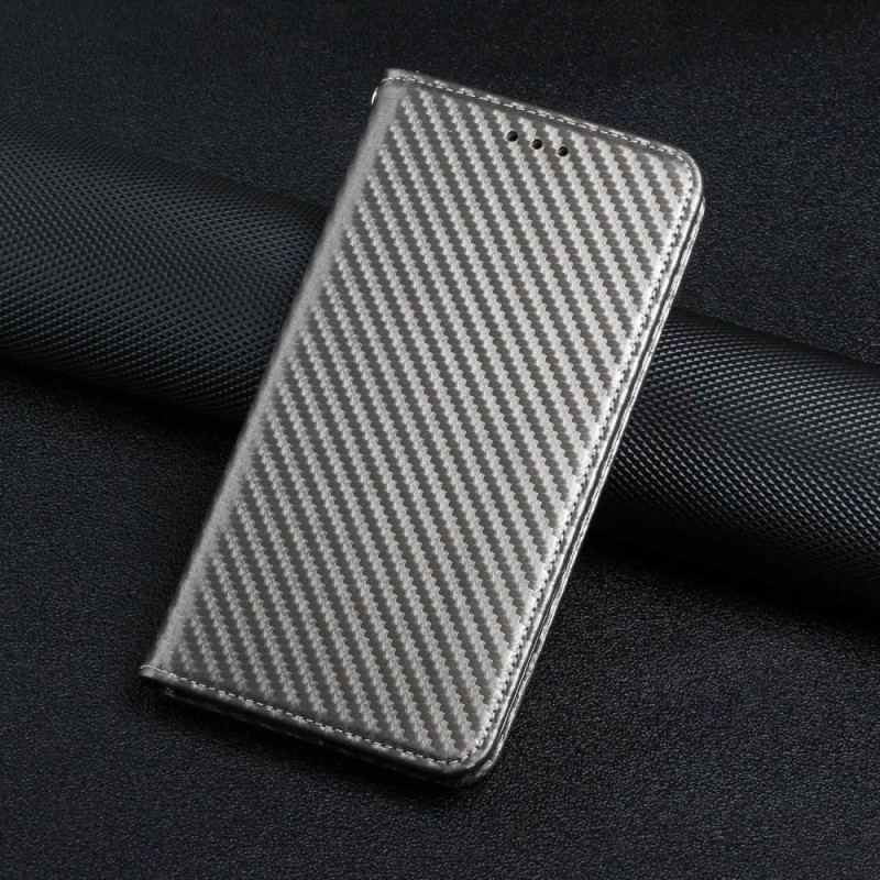 Cover iPhone 14 Med Snor Flip Cover Strappy Carbon Fiber Style
