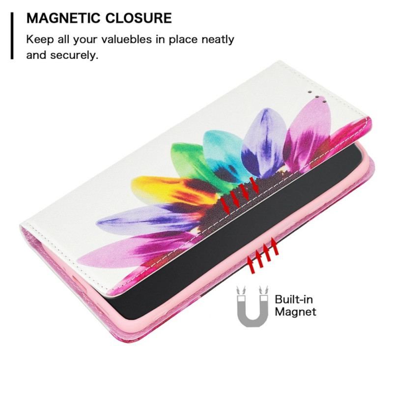 Cover iPhone 14 Pro Flip Cover Akvarel Blomst