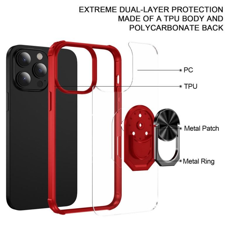 Cover iPhone 14 Pro Gennemsigtig Med Ring-support