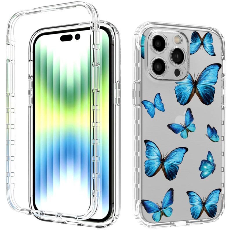 Cover iPhone 14 Pro Max Forbedrede Blå Sommerfugle