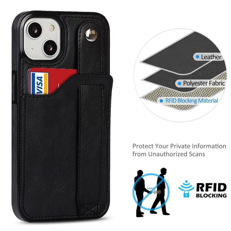 Cover iPhone 14 Rfid-kortholder Med Rem