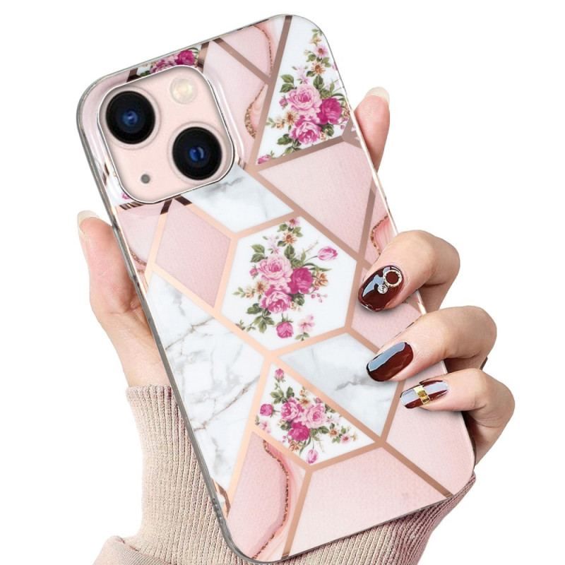 Cover iPhone 15 Plus Blomstermarmor