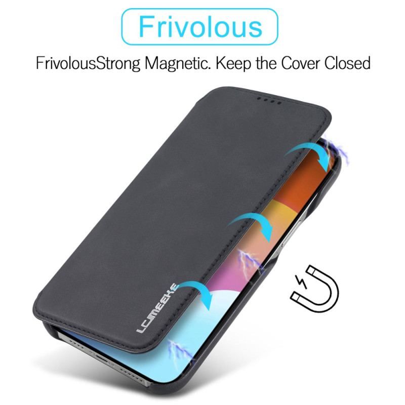 Cover iPhone 15 Plus Flip Cover Imiteret Læder Lc.imeeke