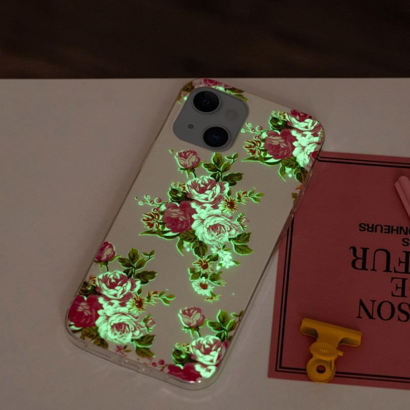 Cover iPhone 15 Plus Fluorescerende Blomster