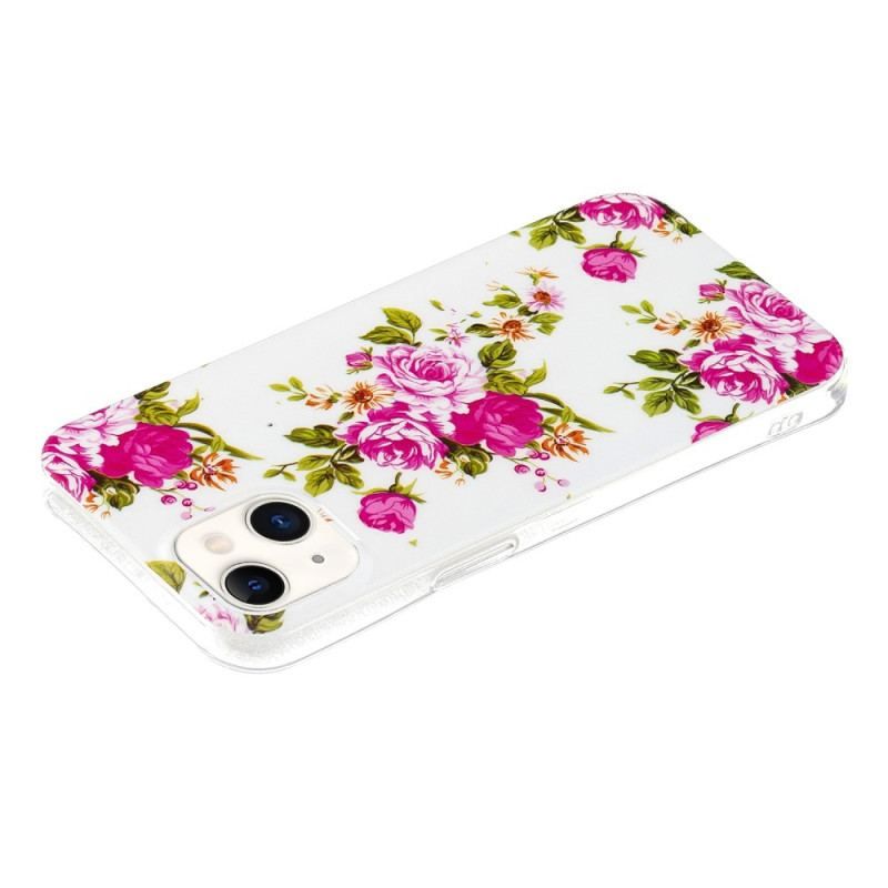 Cover iPhone 15 Plus Fluorescerende Blomster