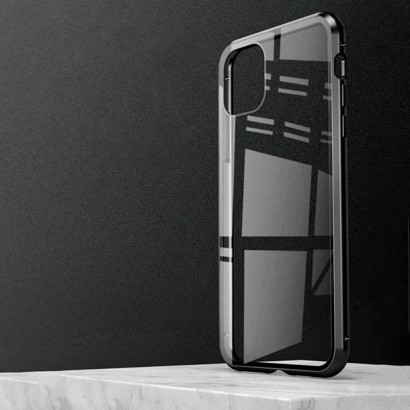 Cover iPhone 15 Plus Hærdet Glas Metalramme Foran Og Bagpå