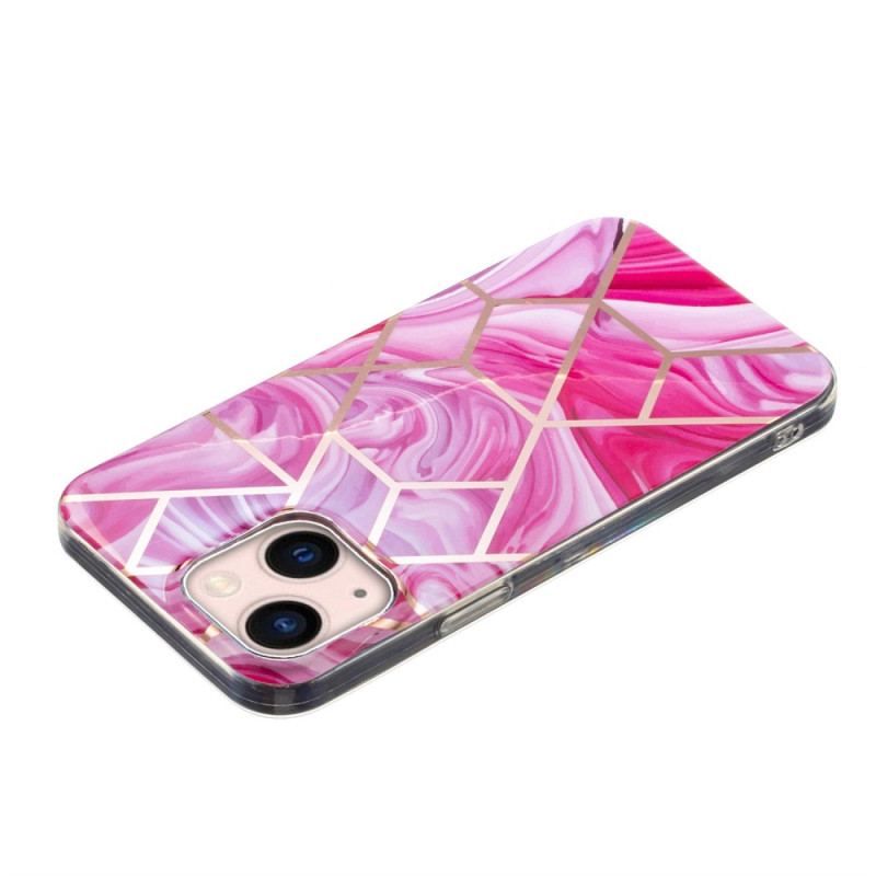 Cover iPhone 15 Plus Prangende Geometrisk Marmor