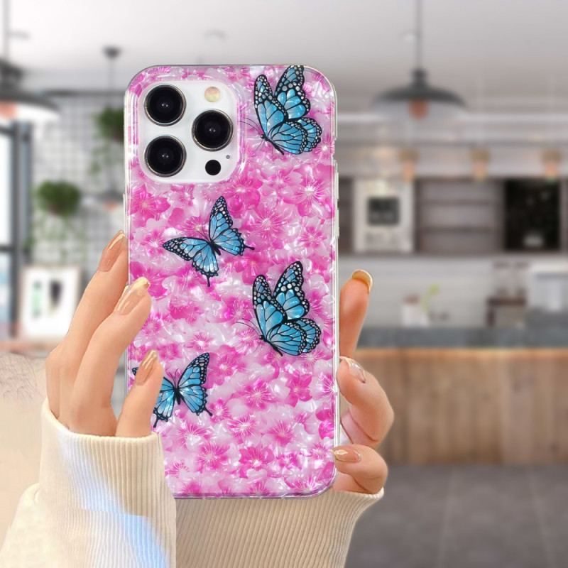 Cover iPhone 15 Pro Blomster Og Sommerfugle