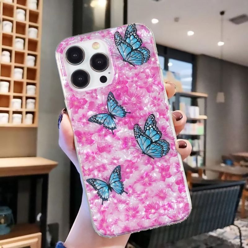 Cover iPhone 15 Pro Blomster Og Sommerfugle