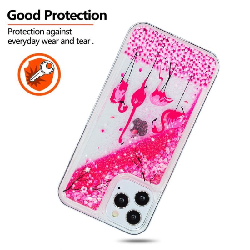 Cover iPhone 15 Pro Flamingo Glitter