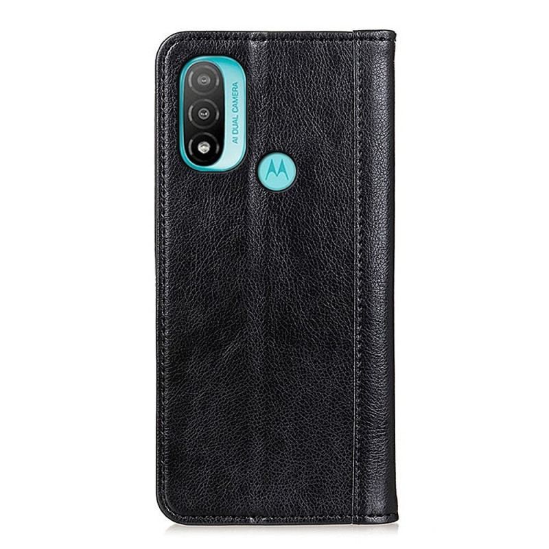 Cover Moto E40 / E30 / E20 Flip Cover Elegance Split Litchi Læder