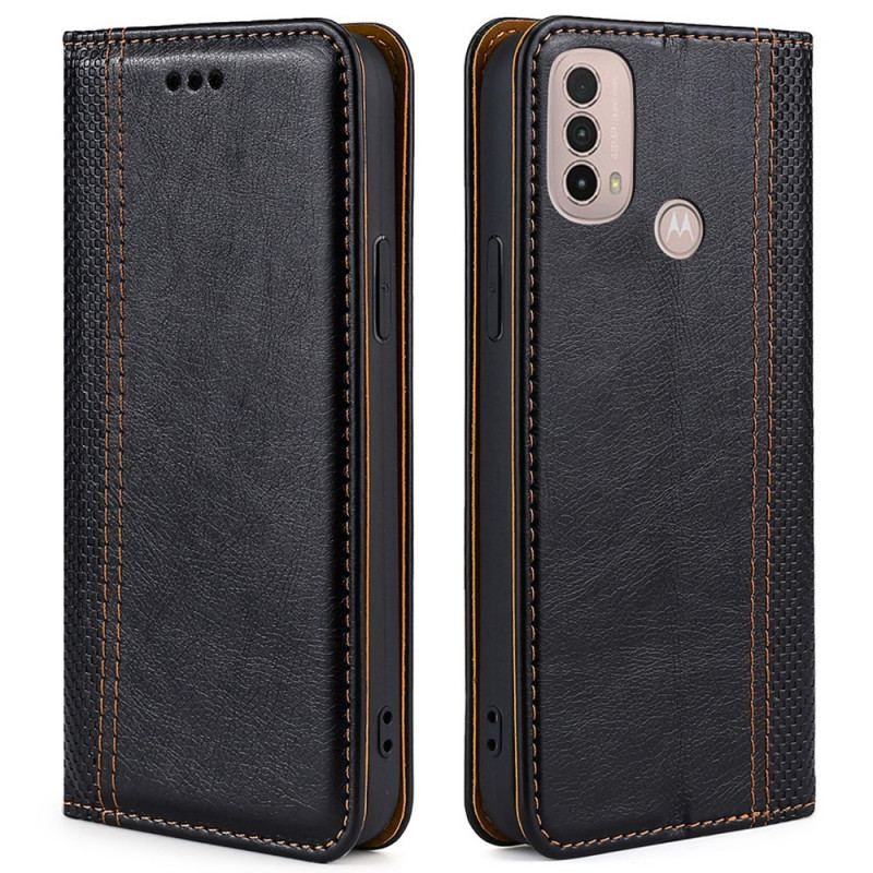 Cover Moto E40 / E30 / E20 Flip Cover Litchi Split Lædersøm