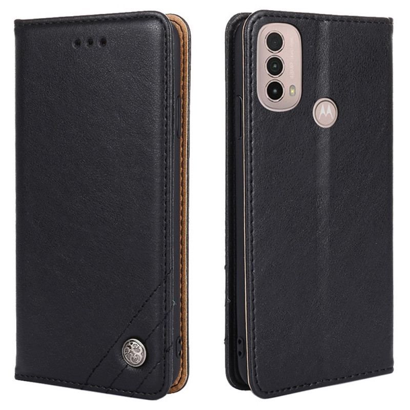 Cover Moto E40 / E30 / E20 Flip Cover Stil Lædernitte