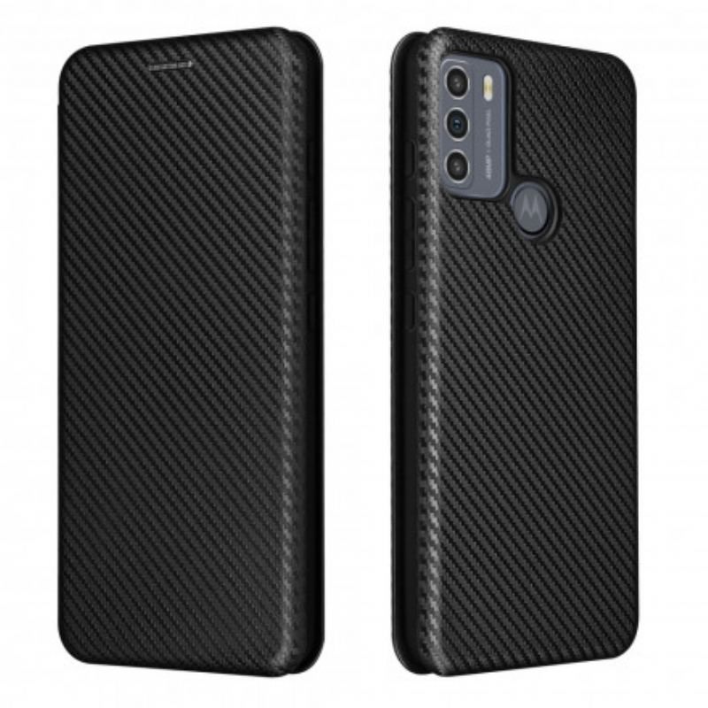 Cover Moto G50 Flip Cover Silikone Carbon