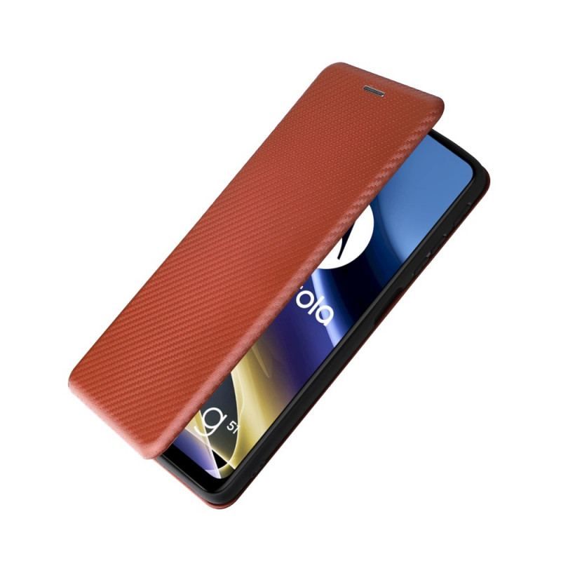 Cover Moto G51 5G Flip Cover Farvet Carbon Silikone