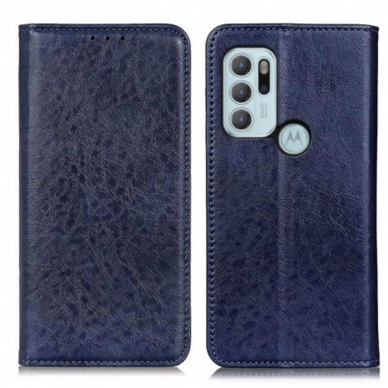 Cover Moto G60S Flip Cover Tekstureret Splitlæder