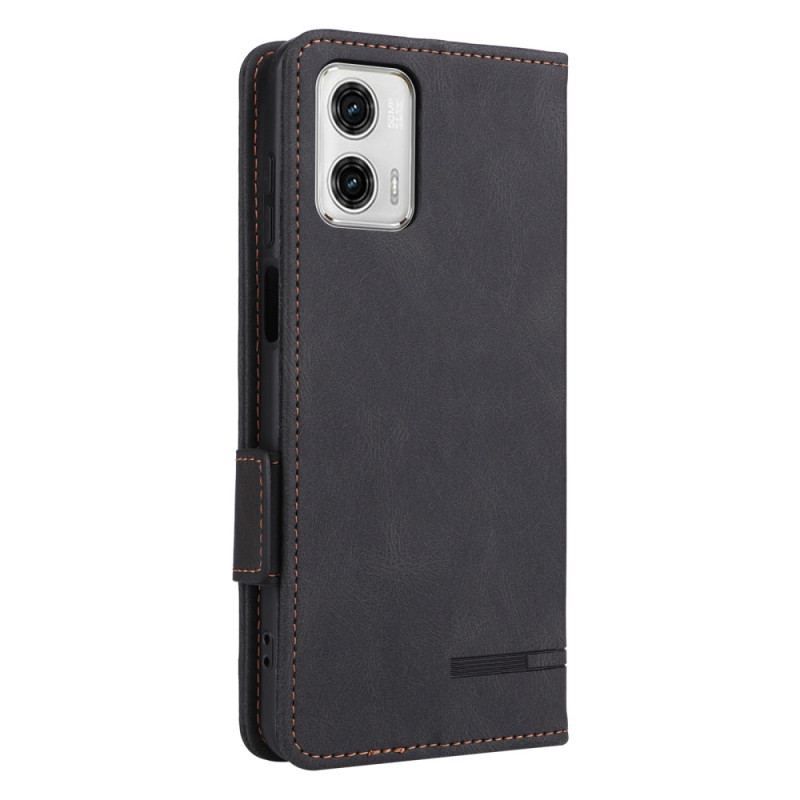 Cover Moto G73 5G Flip Cover Læder Tekstur