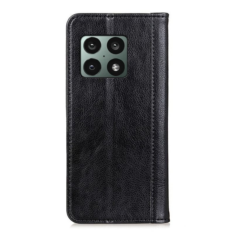 Cover OnePlus 10 Pro 5G Flip Cover Litchi Læder Farvet Version