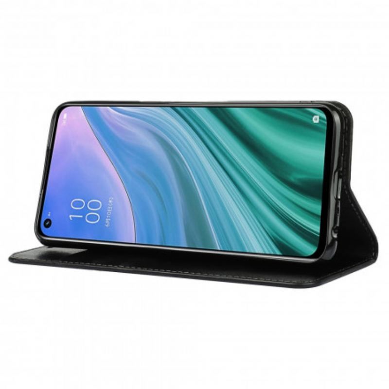 Cover Oppo A54 5G / A74 5G Flip Cover Ægte Læder