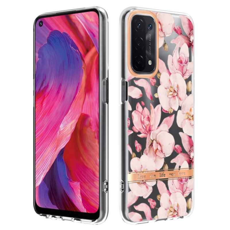 Cover Oppo A54 5G / A74 5G Sømløs Blomster