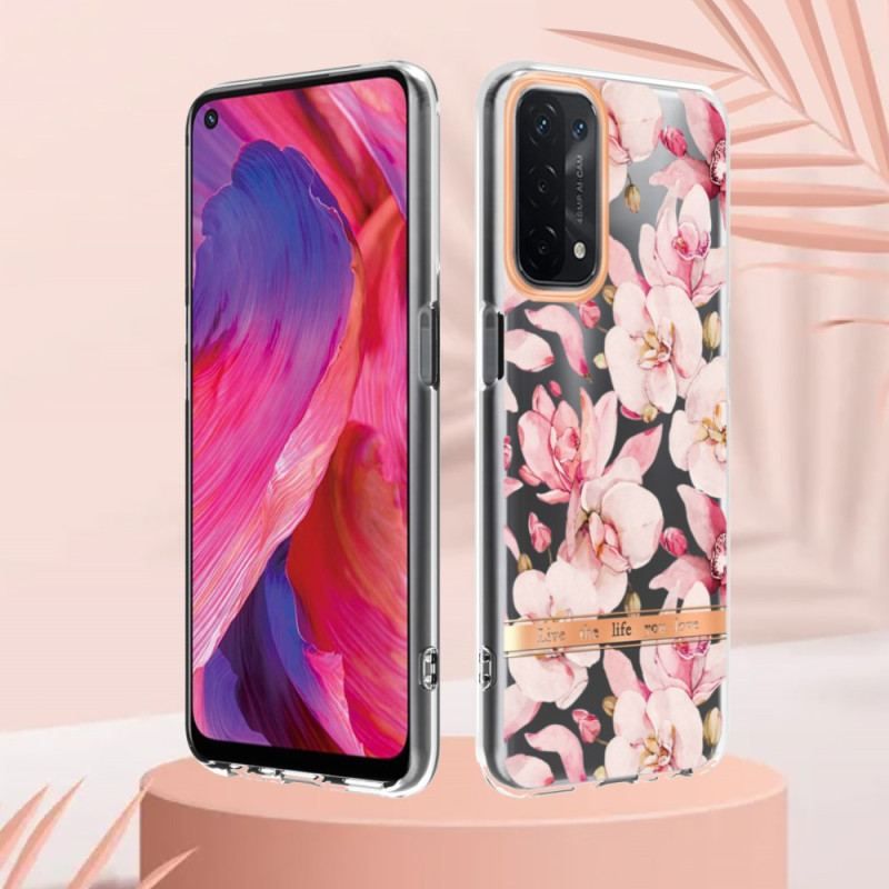 Cover Oppo A54 5G / A74 5G Sømløs Blomster