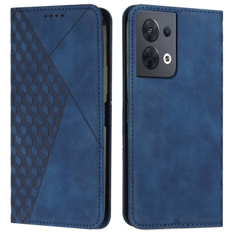 Cover Oppo Reno 8 Flip Cover Kubisk Stil