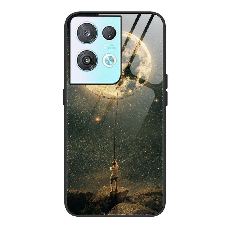 Cover Oppo Reno 8 Pro Moon Man Hærdet Glas