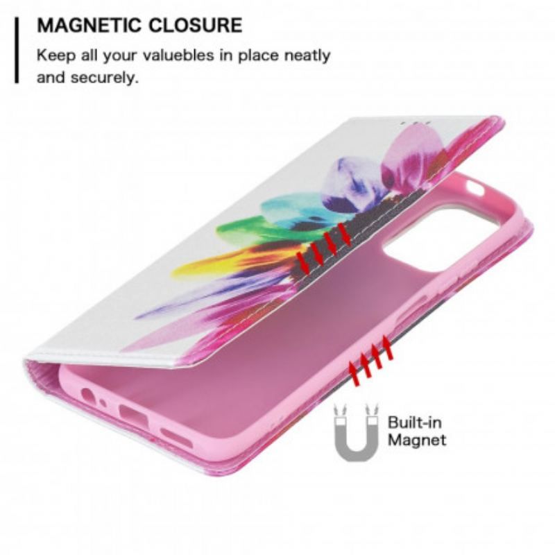 Cover Poco M5s Flip Cover Akvarel Blomst