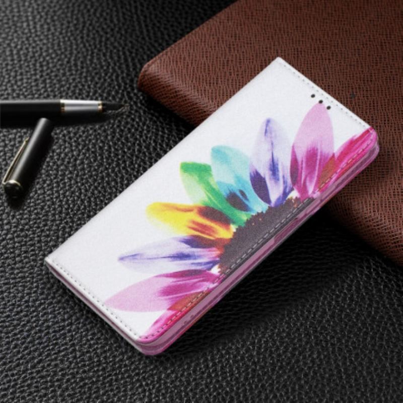 Cover Poco M5s Flip Cover Akvarel Blomst