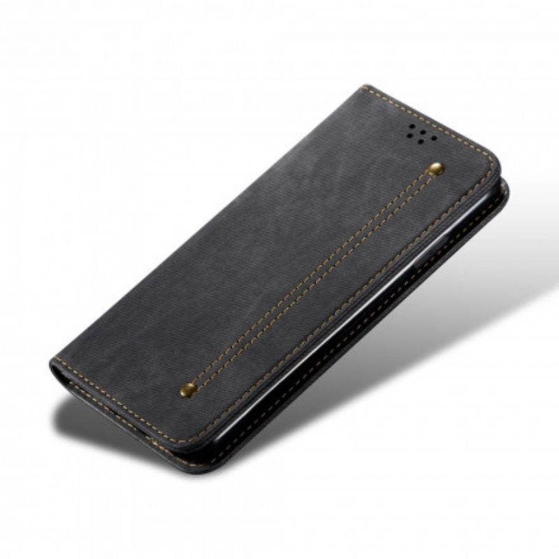 Cover Poco M5s Flip Cover Denim Stof