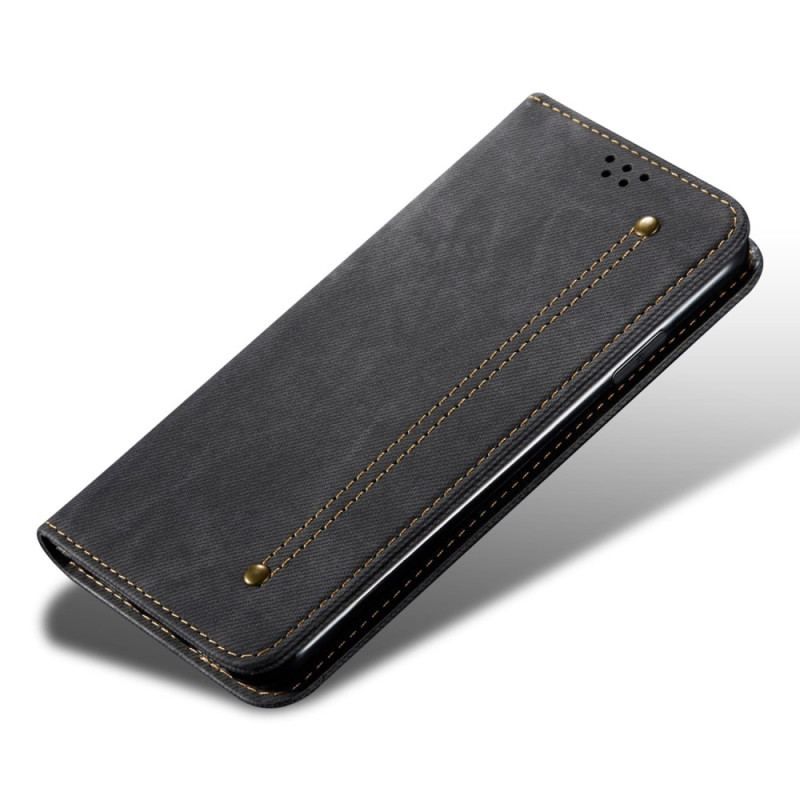 Cover Poco X5 5G Flip Cover Denim Stof