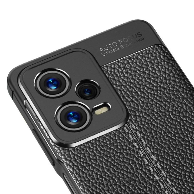 Cover Poco X5 Pro 5G Dobbelt Linje Litchi Læder Effekt